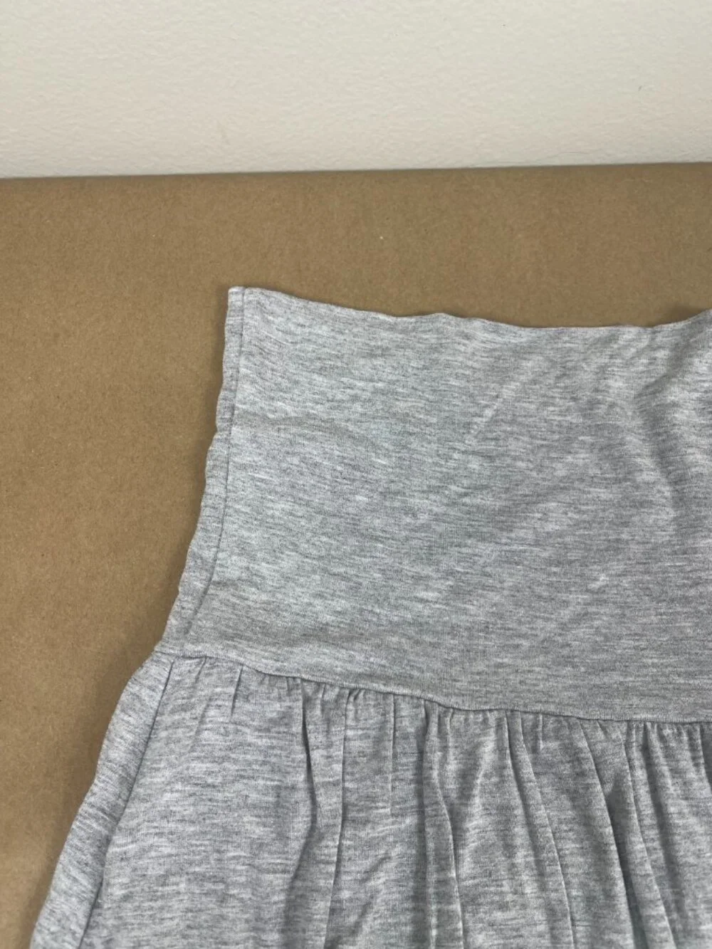 No Boundaries Gray Flared Mini Skirt Stretch Pull On Rayon Size M 8-10 - Picture 5 of 12